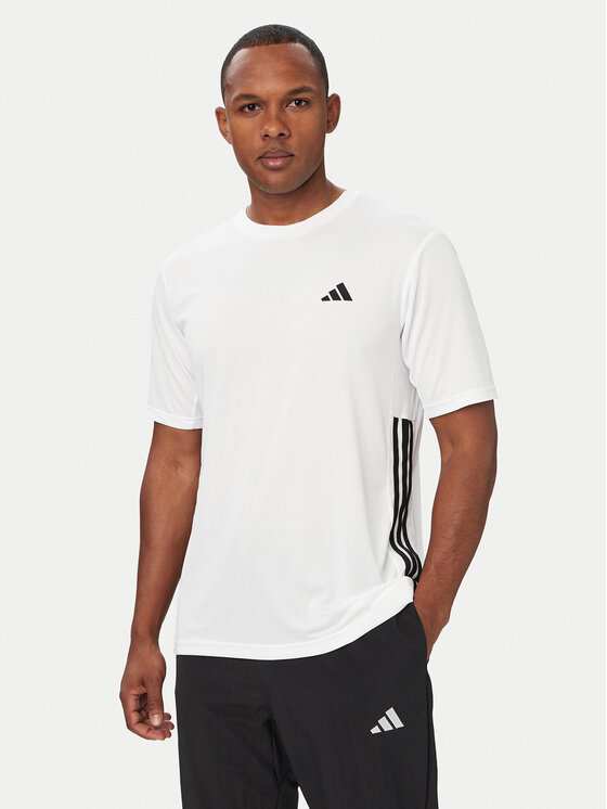 adidas T-Shirt Workout Essentials Base 3-Stripes KD0699 Biały Regular Fit