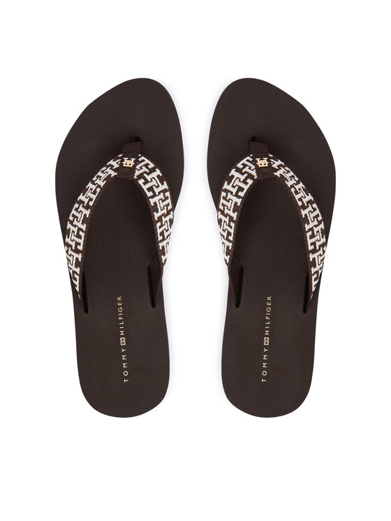 Tommy Hilfiger Japonki Mono Wedge Summer Sandal FW0FW09696 Brązowy