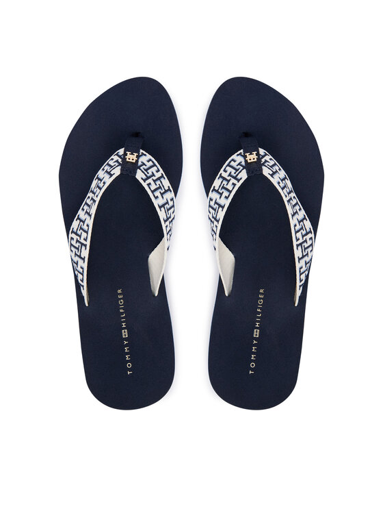 Tommy Hilfiger Japonki Mono Wedge Summer Sandal FW0FW09696 Granatowy