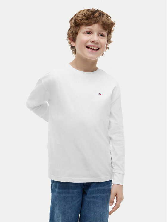 Tommy Hilfiger Bluzka Essential KB0KB09846 Biały Regular Fit