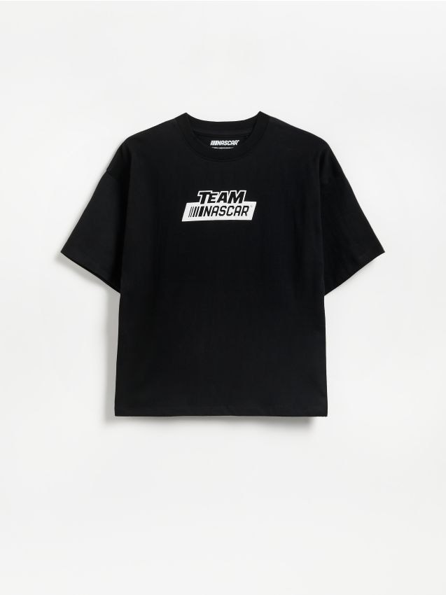 Reserved - T-shirt oversize Nascar - czarny