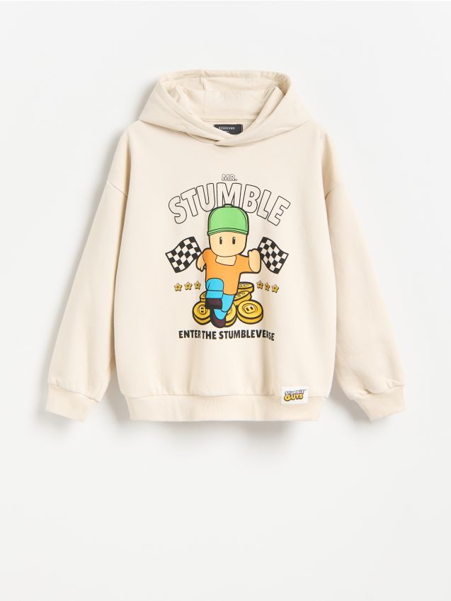 Reserved - Bluza z kapturem Stumble Guys - beżowy