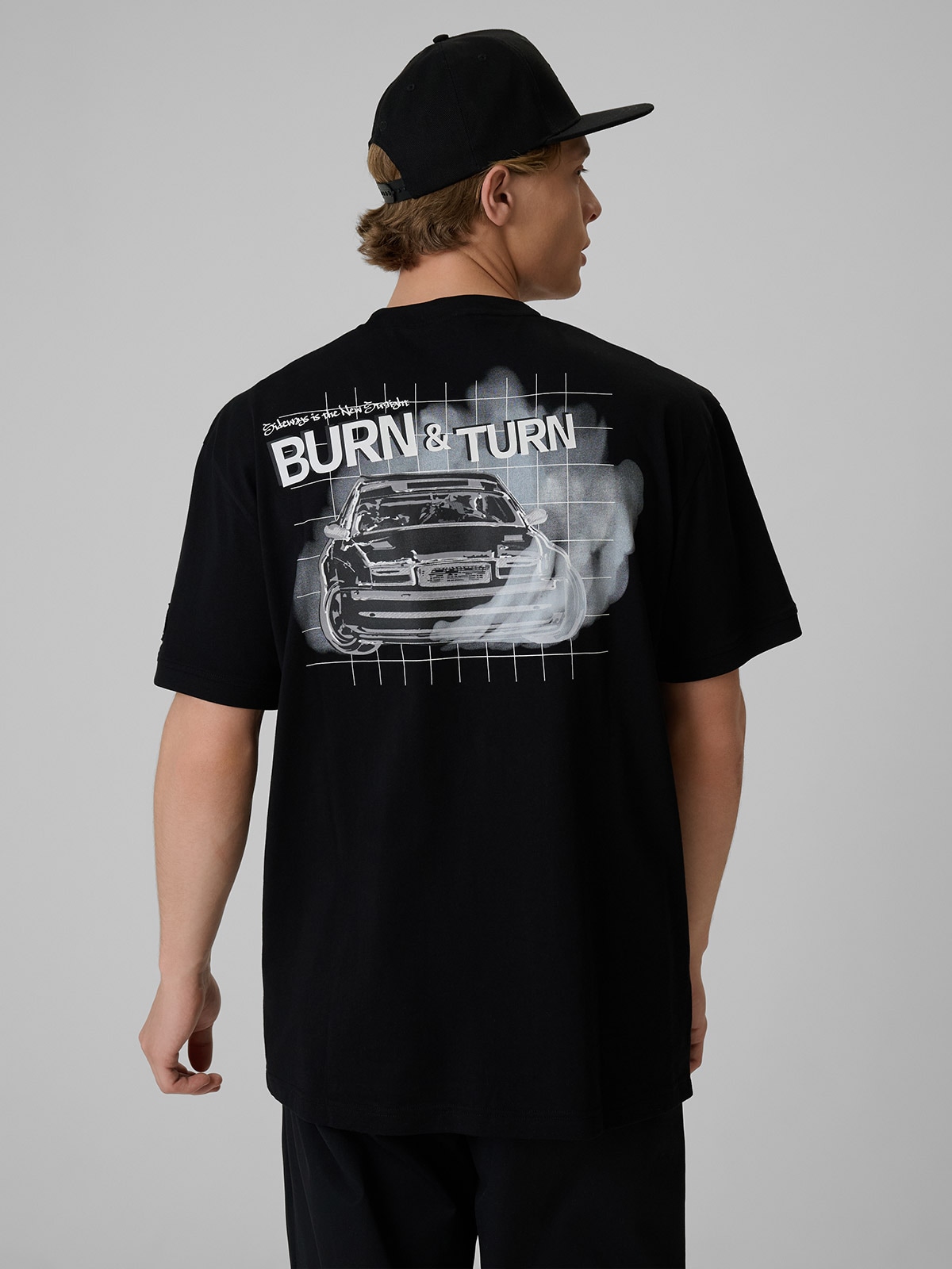 4F T-shirt loose z nadrukiem uniseks 4F x Drift Masters - czarny XXL