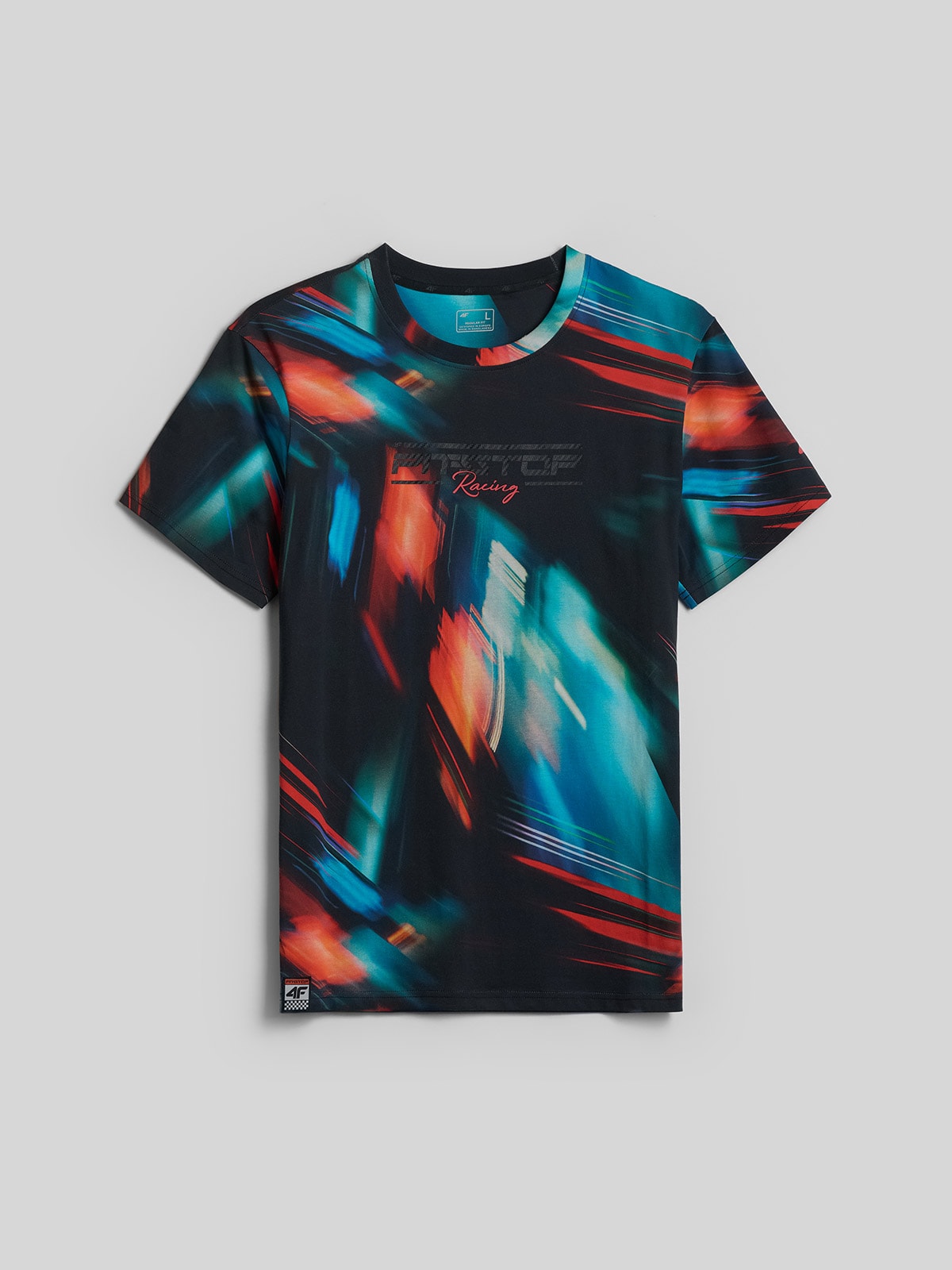 4F T-shirt regular z nadrukiem męski - multikolor XXL