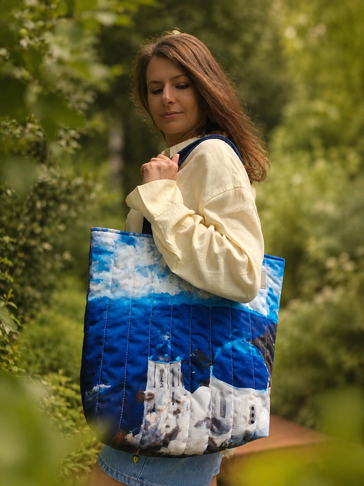 Pikowana duża torba shopper Santorini