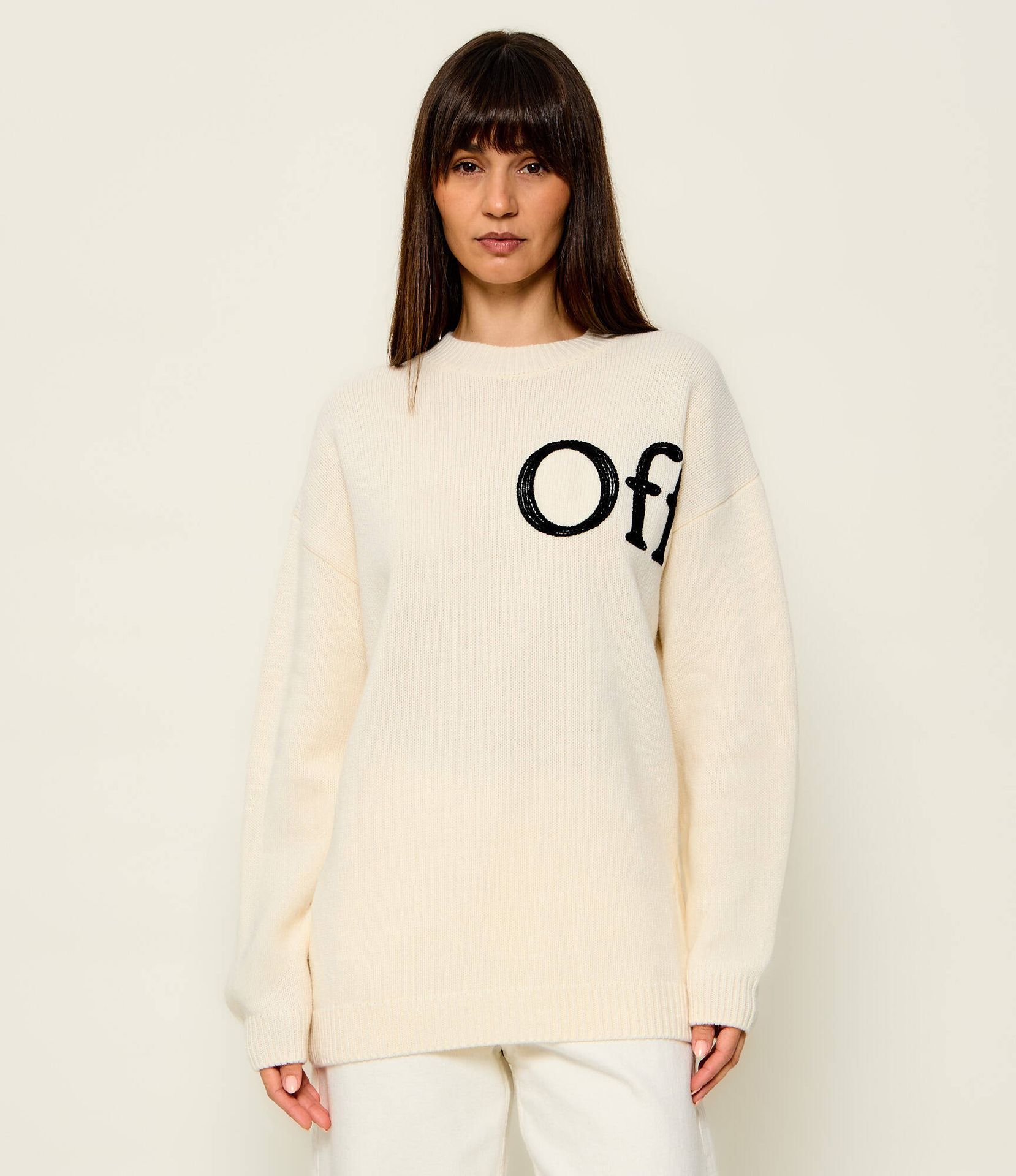 OFF-WHITE Wełniany sweter Bookish Loose fit