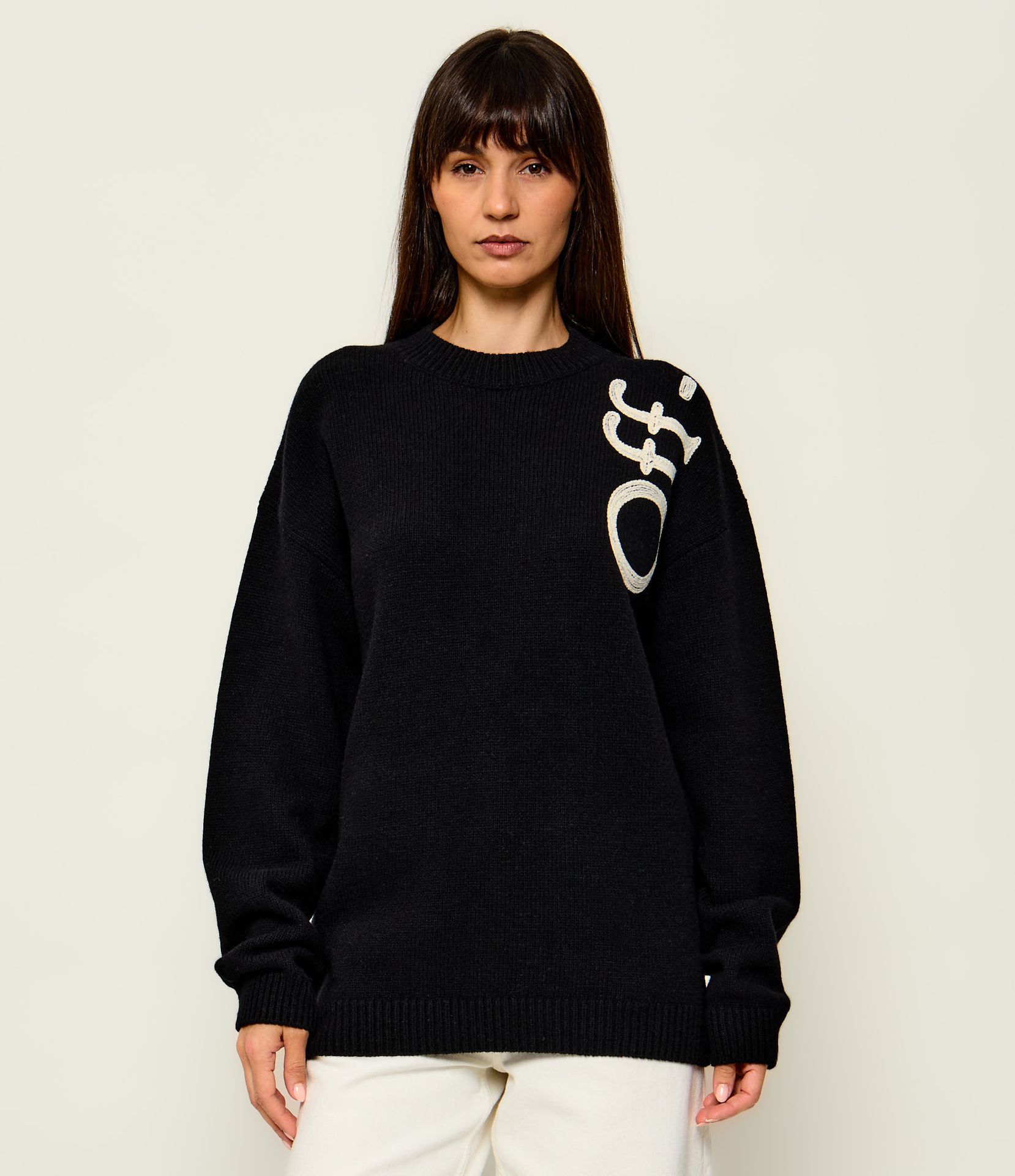 OFF-WHITE Wełniany sweter Bookish Loose fit
