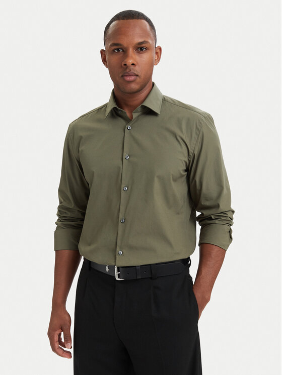 HUGO Koszula Kenno 50289499 Zielony ciemny Slim Fit