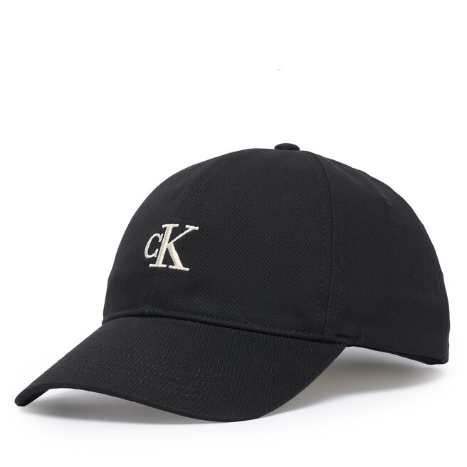 Czapka z daszkiem Calvin Klein Monogram Embroidery Baseball Cap LV04G5002G Czarny