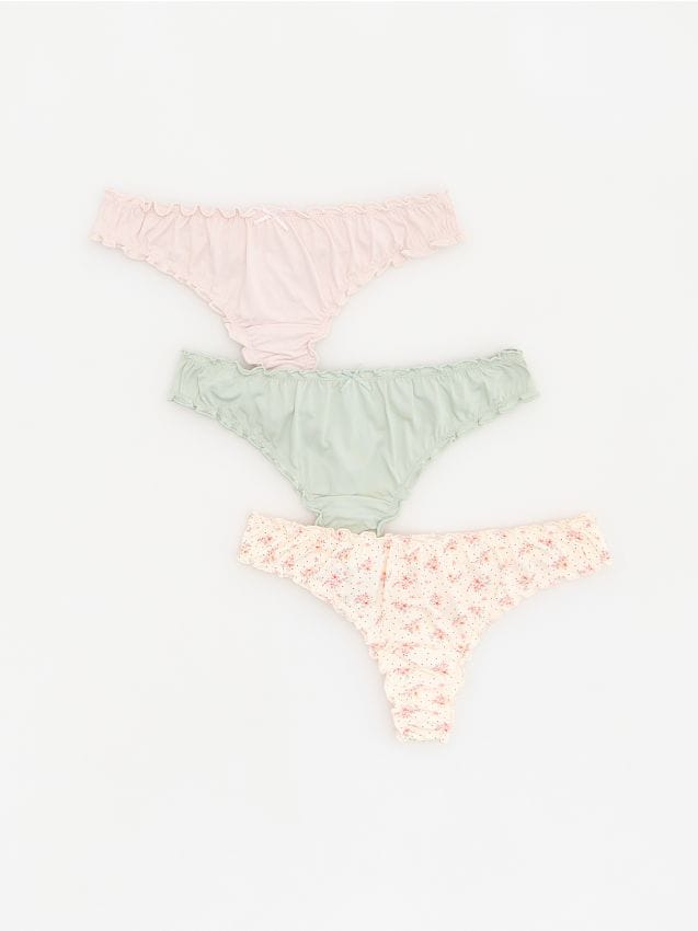 Reserved - Majtki typu stringi 3 pack - pastelowy róż