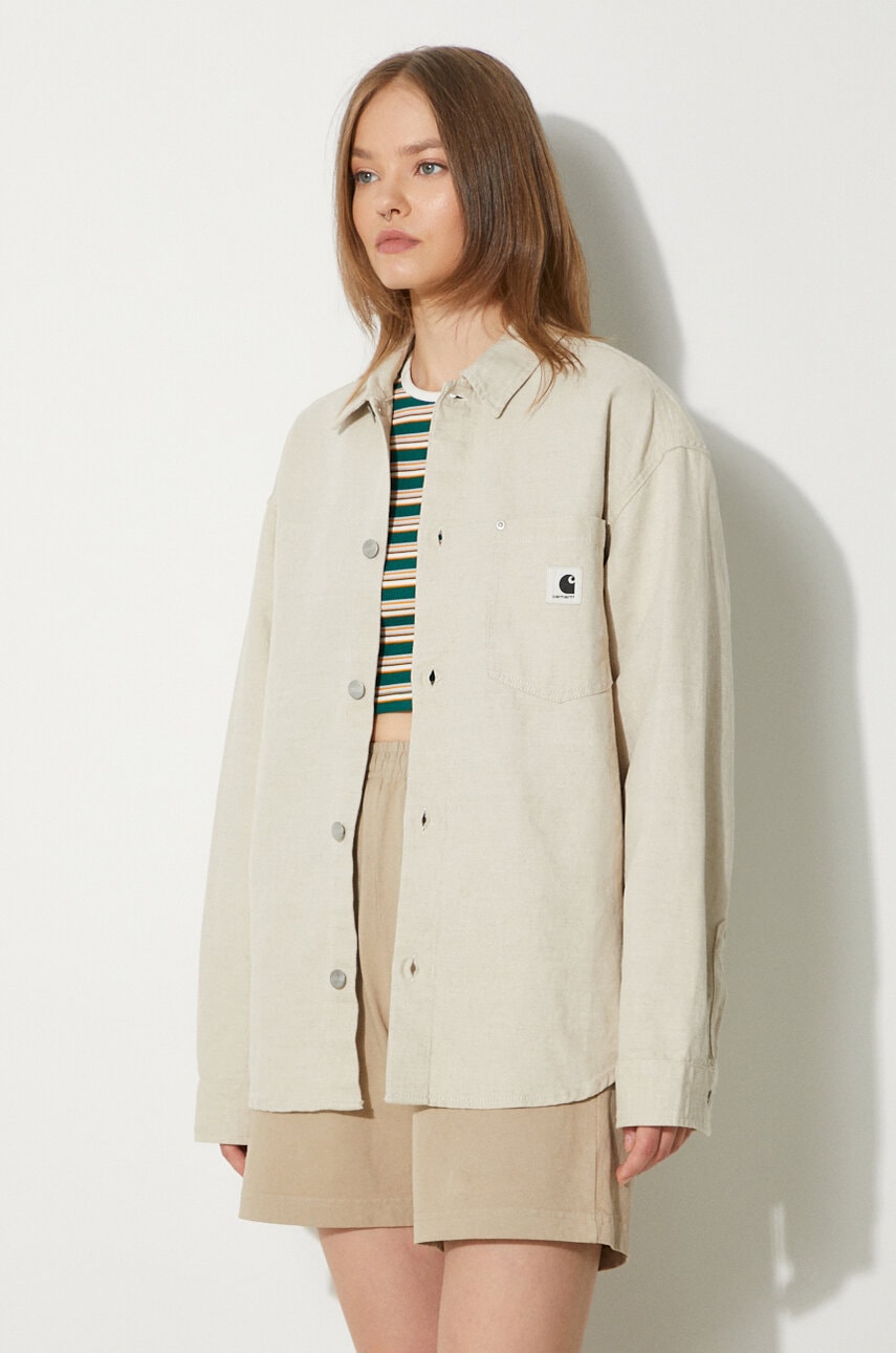 Carhartt WIP koszula z domieszką lnu Ethel Shirt Jac