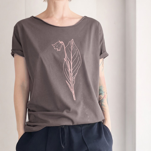 Konwalia rose gold Szara czekolada Krótki Oversize