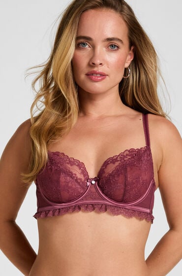 Hunkemöller Biustonosz Bez Wyściółki z Fiszbinami Naomi Fioletowy