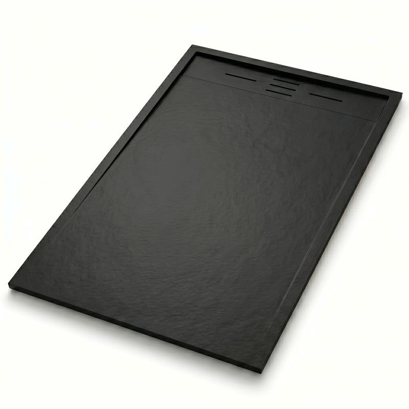 Brodzik 100x90 prysznicowy czarny prostokątny docinany niski SMC + syfon