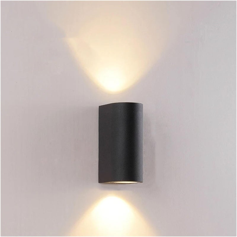 Zestaw 1 zewnętrznej lampy ściennej, oświetlenie zewnętrzne skierowane ku górze, wodoodporna IP65, czarna, aluminiowa lampa ścienna.