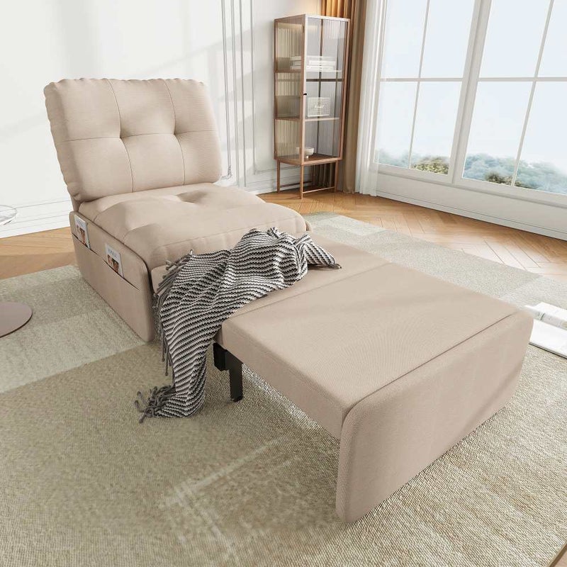 Sofa 2 w 1 z funkcją spania 195x81,5 cm, fotel rozkładany, pościel, łóżko składane 165x80 cm, idealna do małych pomieszczeń
