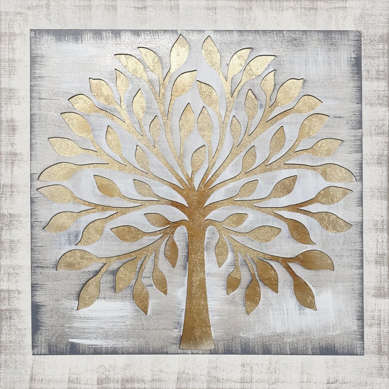 Obraz drukowany bez ramy Botaniczny kwadratowy 60 x 60 cm. Oryginalne płótno Złote drzewo