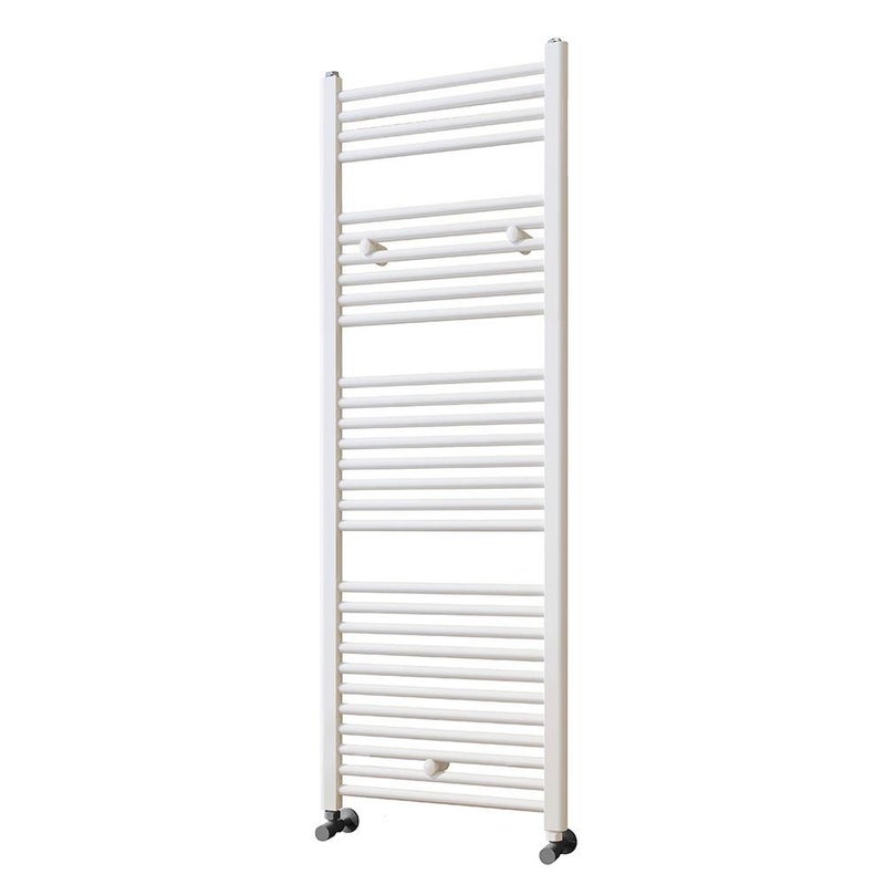 Kibath Wieszak na ręczniki, obwód grzejny grzejnikowy, 150 cm x 50 cm, wykończenie w kolorze białym połyskowym, wykonany ze stali
