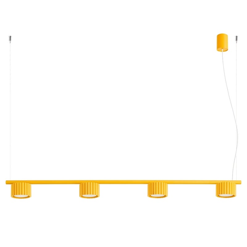 Lampa wisząca nowoczesna żółta ryflowane spoty na sticku 4xGX53 10W AURA Sollux Lighting