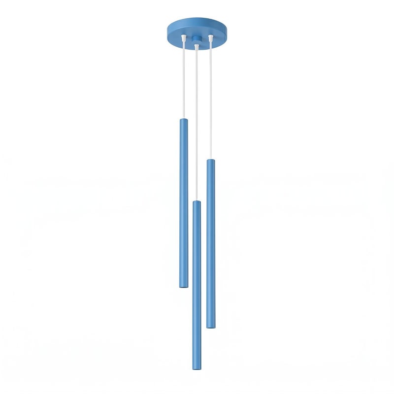 Lampa wisząca nowoczesna błękitna smukłe tuby 3xG9 8W PASTELO Sollux Lighting
