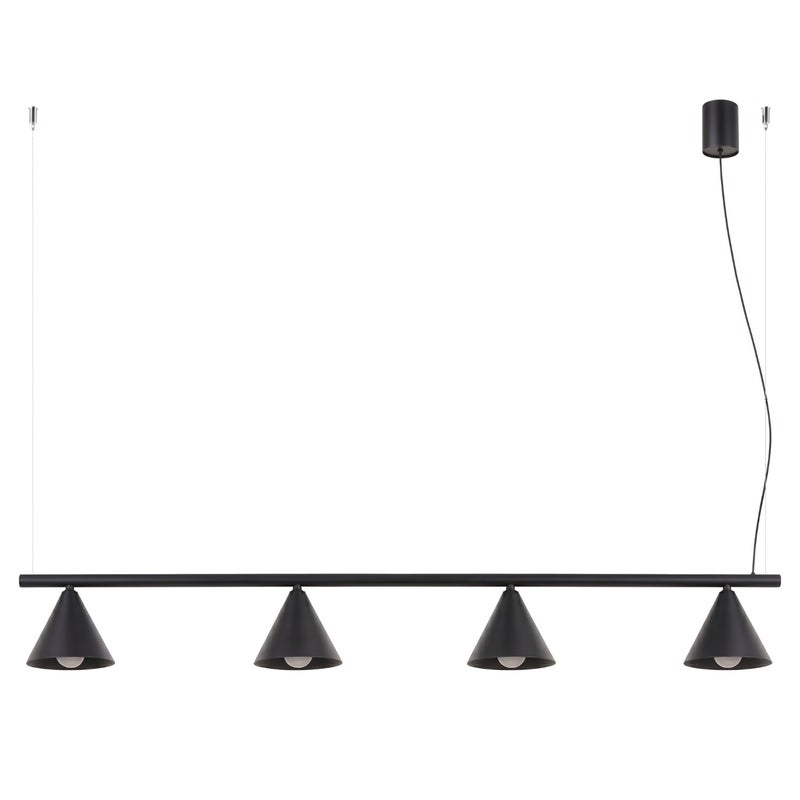 Lampa wisząca klasyczna czarna stożkowe klosze na sticku 4xE14 10W NOX Sollux Lighting