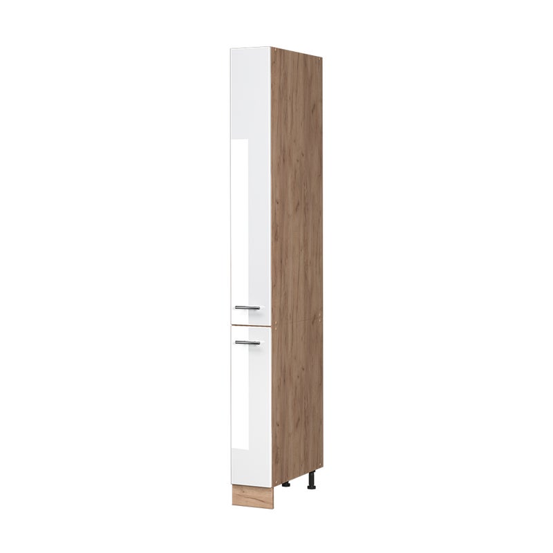 Vicco Szafka aptekarska Fame-Line, Biały wysoki połysk/Dąb goldkraft, 20 cm