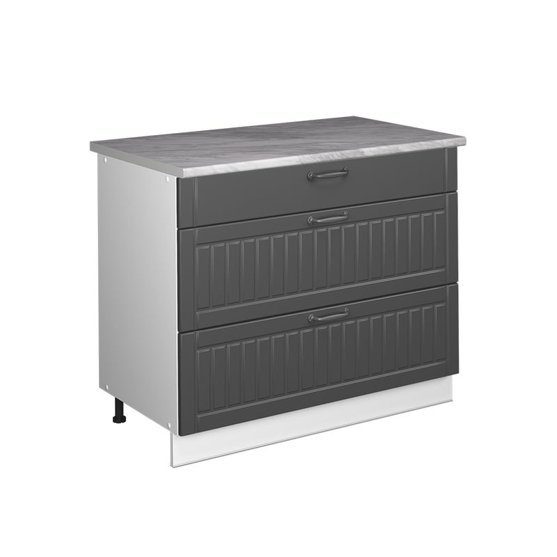 Vicco Szafka dolna Fame-Line, Ciemnoszary/Biały, 100 cm, BP Marmur