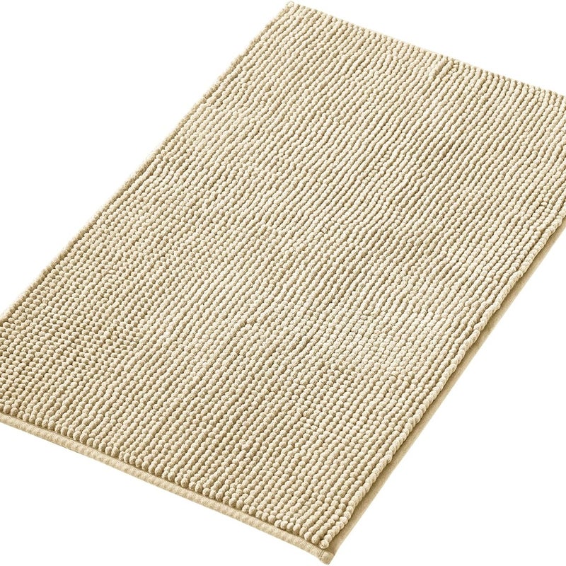 Mata łazienkowa antypoślizgowa Chenille, superchłonna, nadająca się do prania w pralce, beżowa –40 x 60 cm