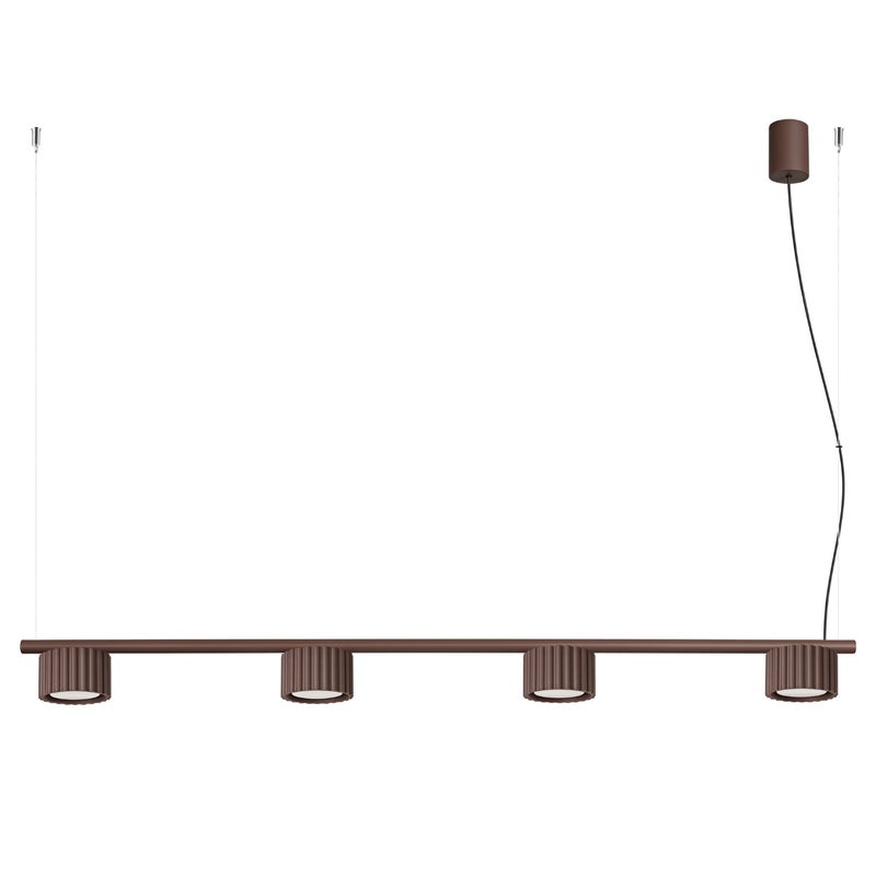 Lampa wisząca nowoczesna brązowa ryflowane spoty na sticku 4xGX53 10W AURA Sollux Lighting