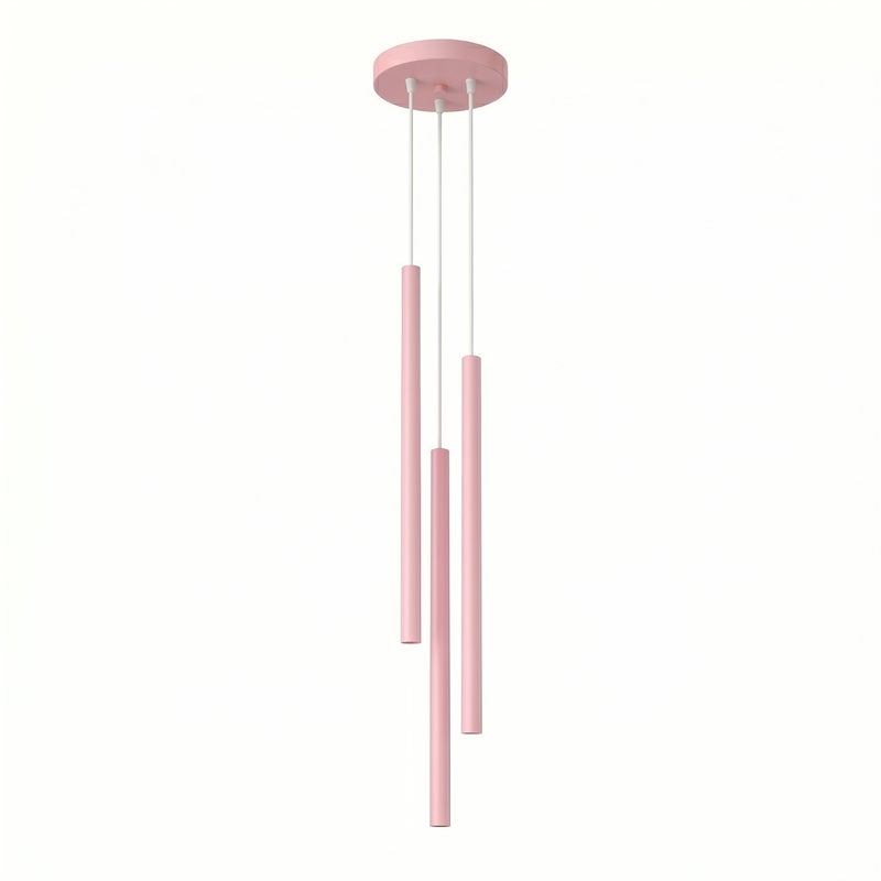 Lampa wisząca nowoczesna różowa smukłe tuby 3xG9 8W PASTELO Sollux Lighting