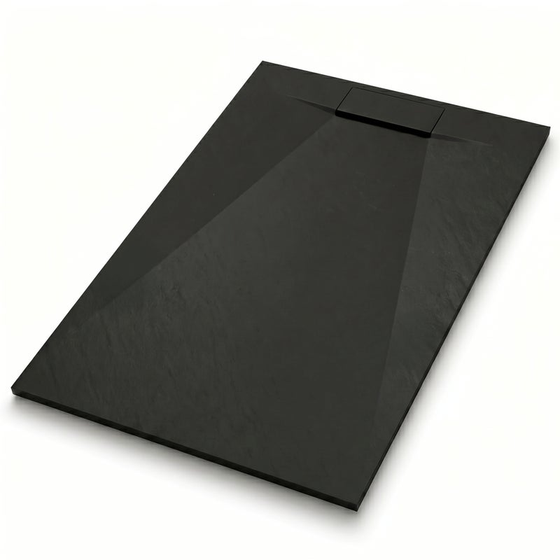 Brodzik 120x80 prysznicowy czarny prostokątny docinany niski SMC + syfon
