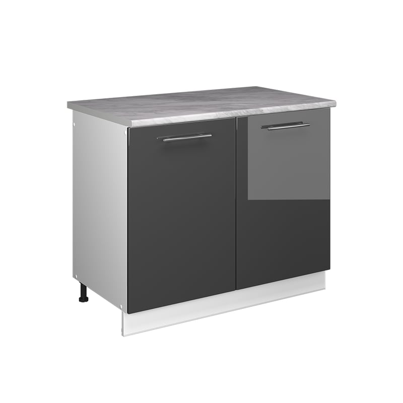 Vicco Szafka pod zlew Fame-Line, Antracyt połysk/Biały, 100 cm, BP Marmur