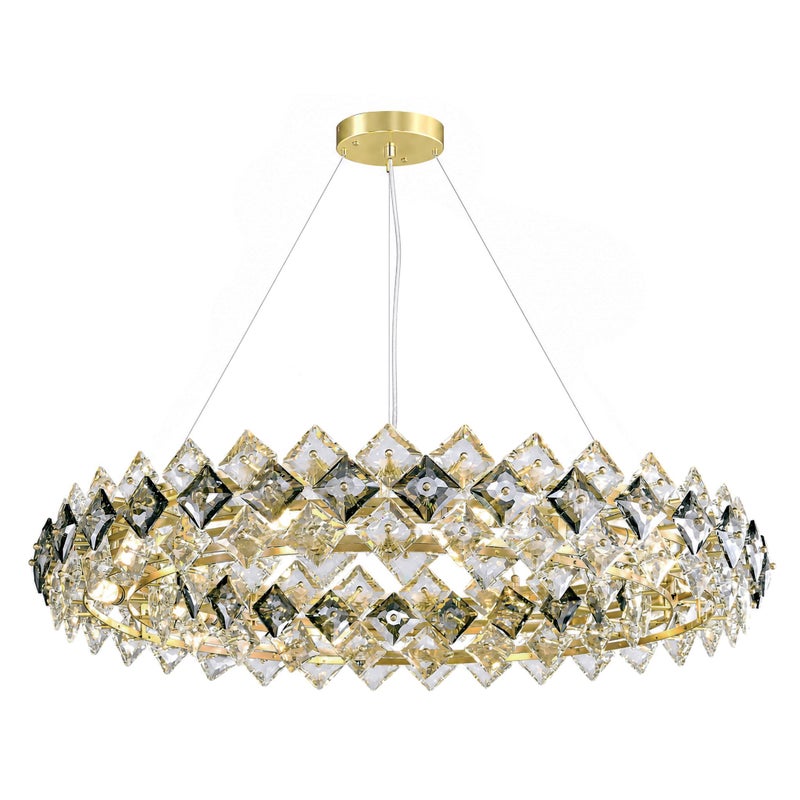 Lampa Wisząca z Kryształami Toolight SWE094-CP 60cm Złota