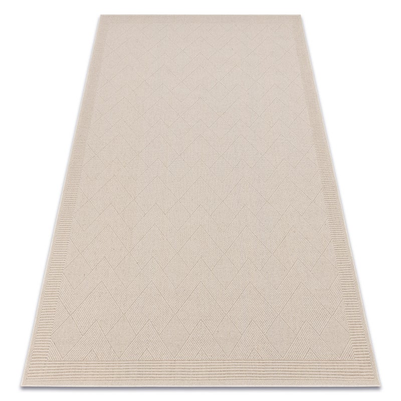 Dywan wełniany VILLA 7636/68200 Zygzak SIZAL, płaskotkany beż 200x300 cm