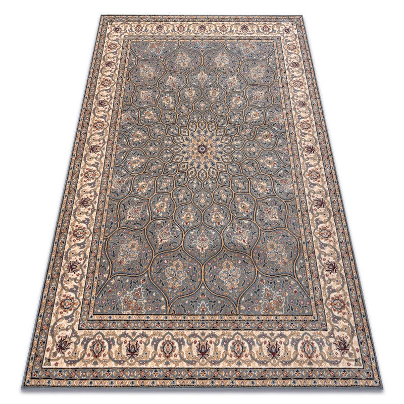 Dywan wełniany NAIN Rozeta, ramka, 1180/51034 niebieski / beż 240x340 cm