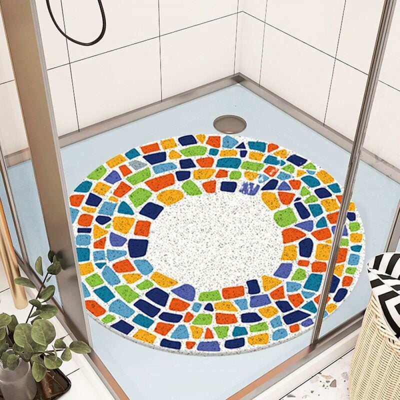 Mata prysznicowa antypoślizgowa, 60x60 cm, miękka i bezpieczna mata łazienkowa, masująca masująca z PVC Luffa