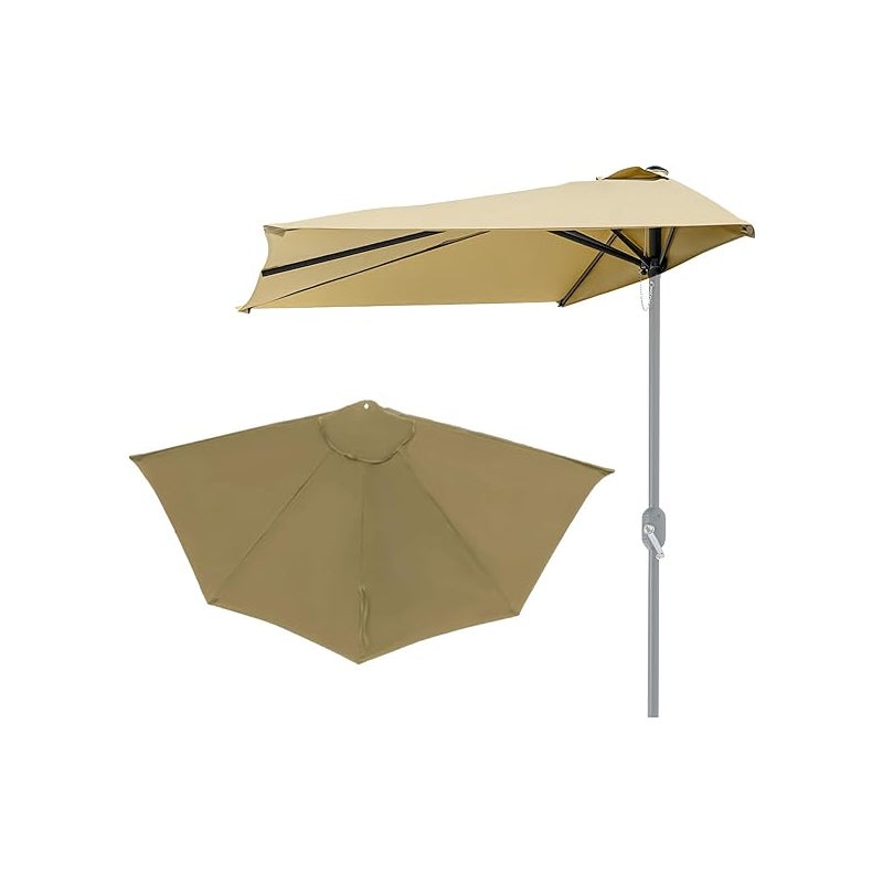 Baldachim zapasowy do parasola ogrodowego (ok. 3 metrów) - 5 żeber - Pół baldachimu - Tylko baldachim - Khaki