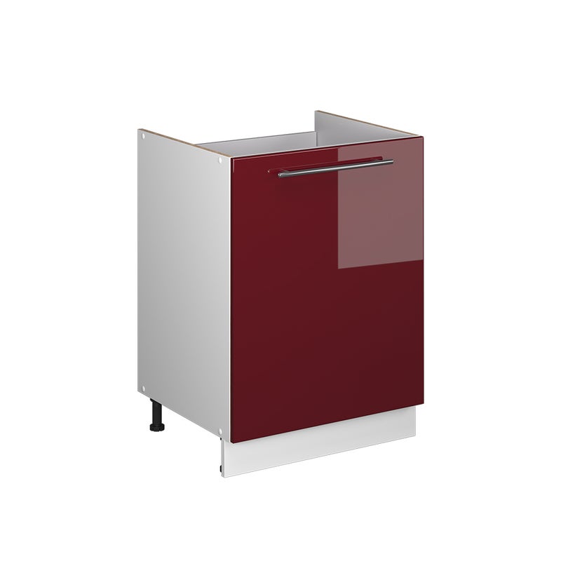 Vicco Szafka pod zlew Fame-Line, Bordowy wysoki połysk/Biały, 60 cm