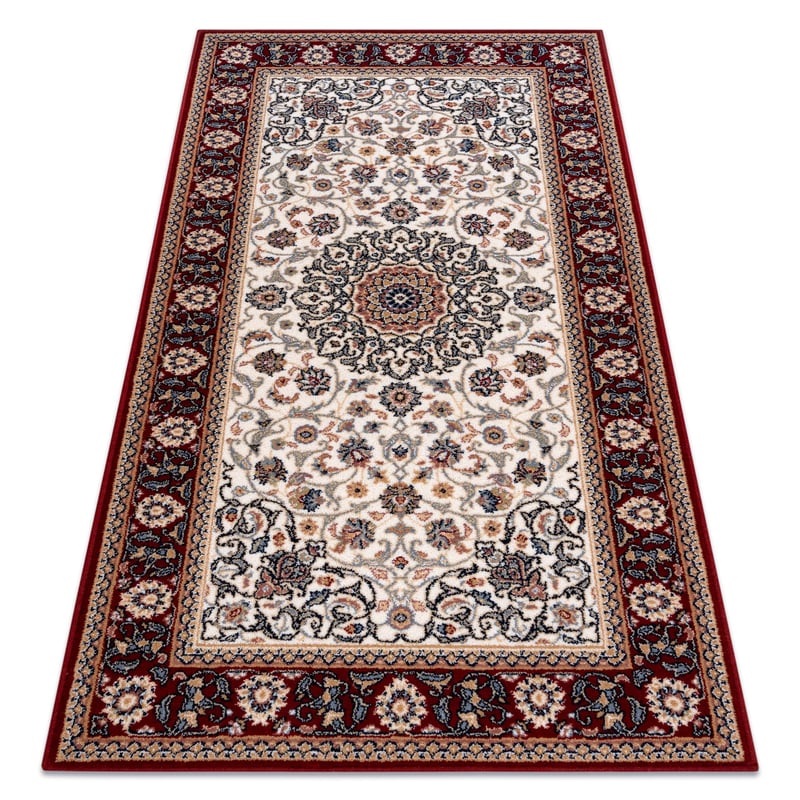 Dywan wełniany NAIN Ornament, ramka 6635/51036 beż / bordo 160x230 cm
