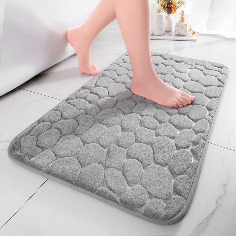 Jasnoszara mata łazienkowa z pianki memory foam 40*60 cm, 1 arkusz, antypoślizgowa, chłonna mata prysznicowa, łazienka i salon