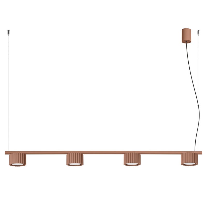 Lampa wisząca nowoczesna mocca ryflowane spoty na sticku 4xGX53 10W AURA Sollux Lighting