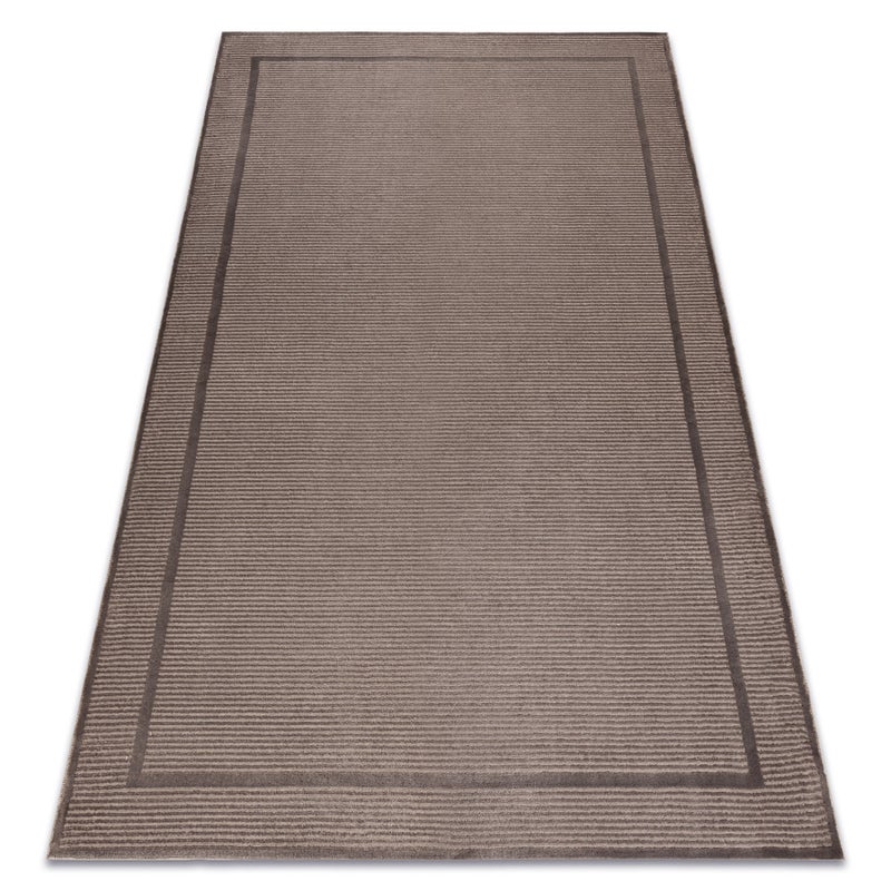 Dywan AURA J2659A ciemny beż vision / beż - Ramka, linie strukturalny, nowoczesny 80x150 cm