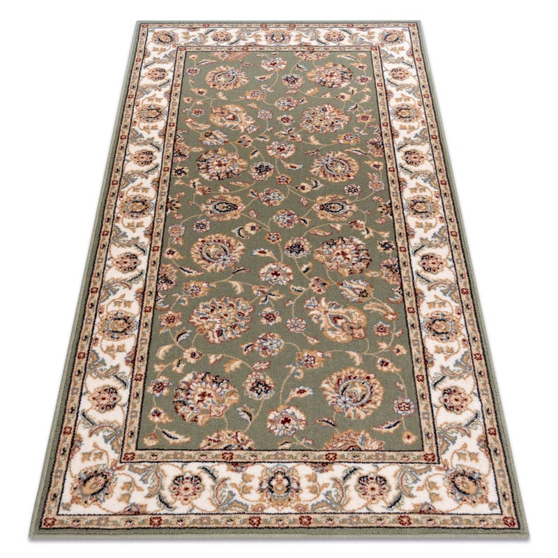 Dywan wełniany NAIN Ornament, ramka 7338/51088 zielony / beż 120x170 cm
