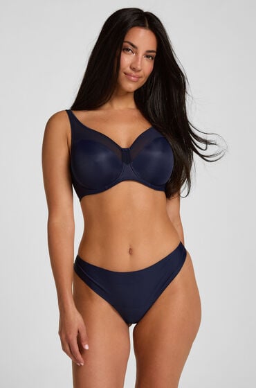 Hunkemöller Niewidoczne pod ubraniem stringi z koronkowym tyłem Niebieski