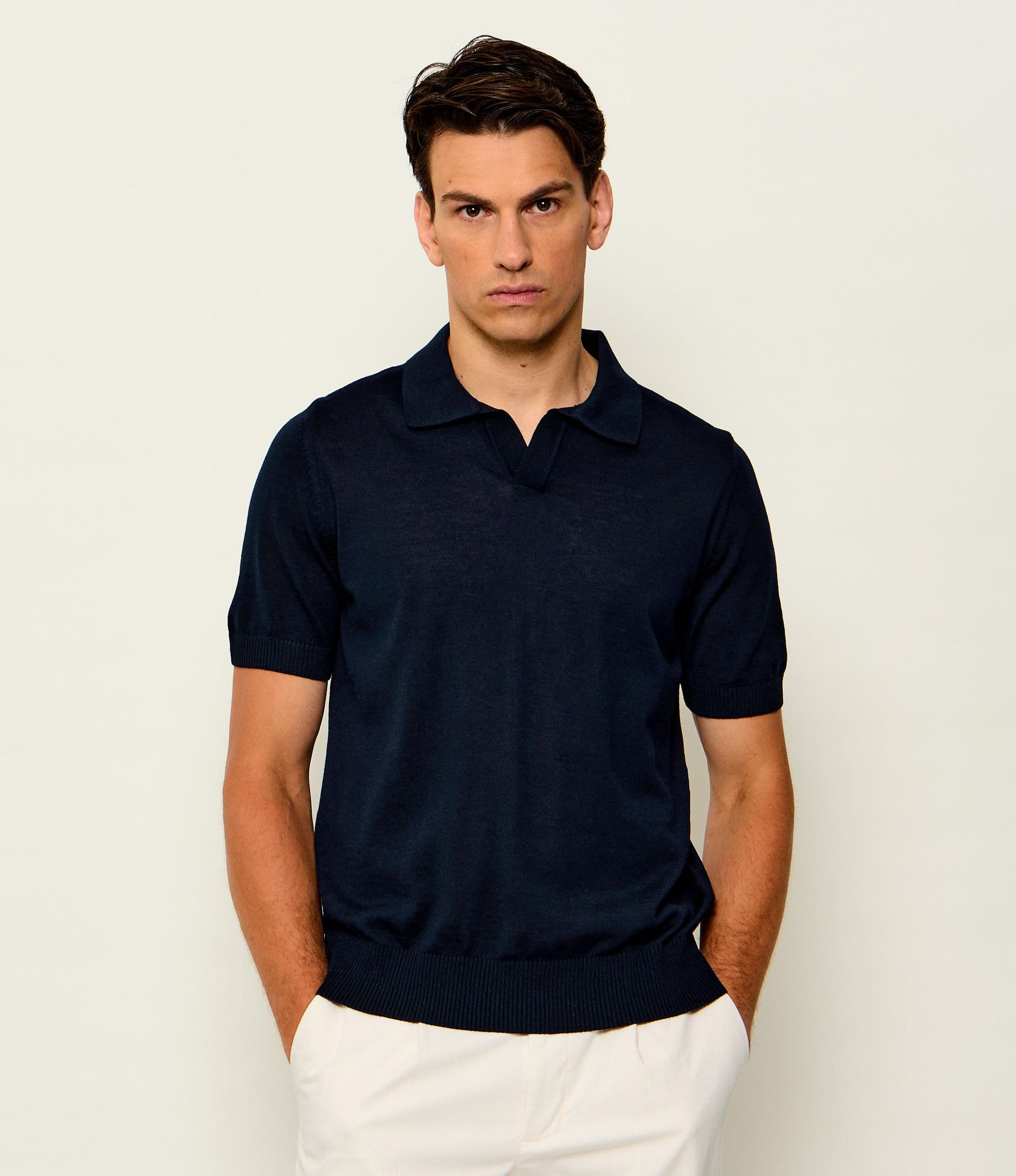 BOSS BLACK Wełniane polo H-Lantoni Regular Fit