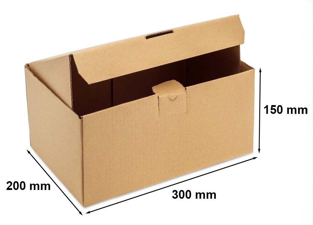 Karton wykrojnikowy 300x200x150 mm FEFCO 426 pudełko fasonowe brązowe