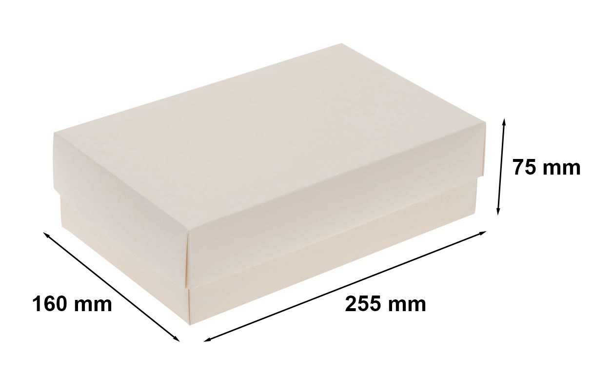Pudełko ozdobne tekturowe fasonowe białe L 255x160x75 mm