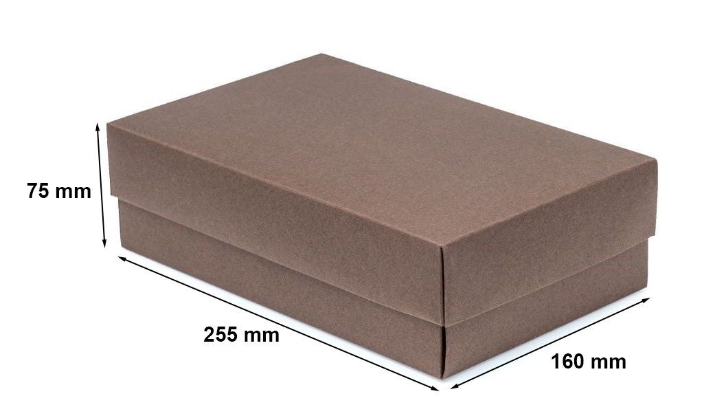Pudełko ozdobne tekturowe wykrojnikowe 255x160x75 brązowe L 250 g/m2