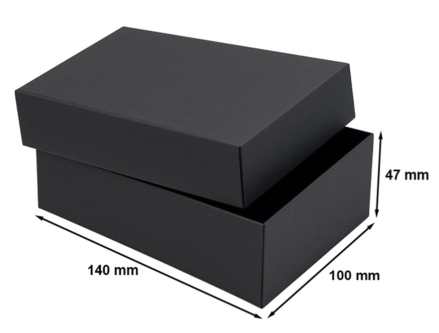 Pudełko ozdobne kartonowe A6 140x100x47 mm czarne S z tektury