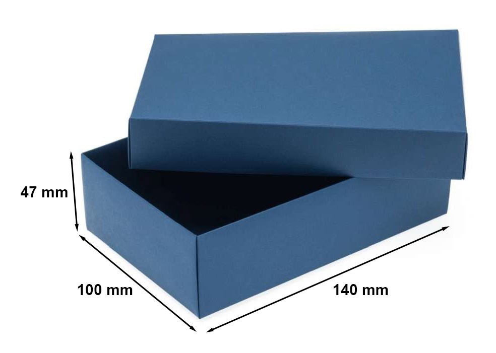Pudełko ozdobne prezentowe tekturowe A6 S 140x100x47 mm niebieskie